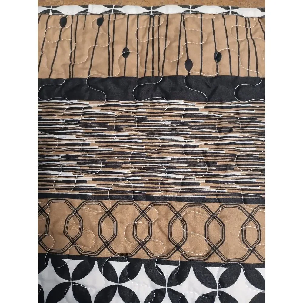 2‎ Pillowcases Sham Bohemian Hippie 20x26 Black Brown Geometric Lattice Modern